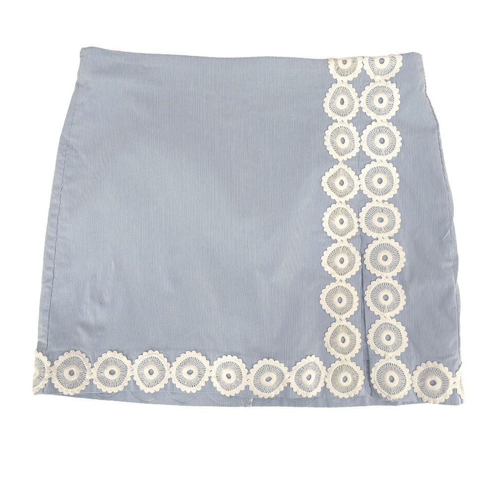 Crown & Ivy Womens 12 Skort Seersucker Islandcore Pickleball Coastal Grandmother
